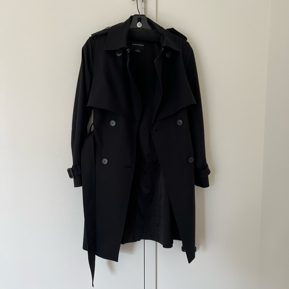 Club Monaco Black Trench Coat - Picture 3 of 8